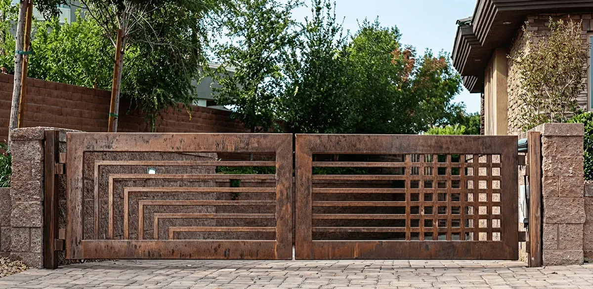 Custom driveway gate installation for a home entrance in Chandler, AZ