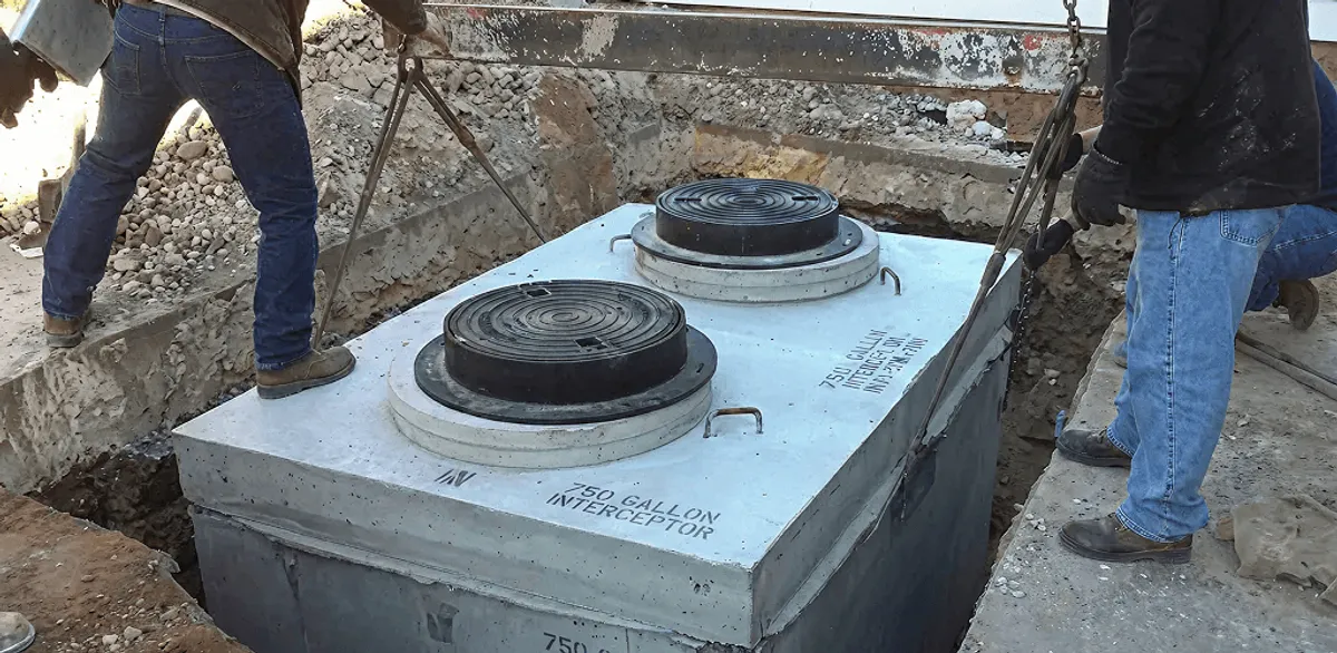 Grease trap installation for a commercial property drainage system in Chandler, AZ