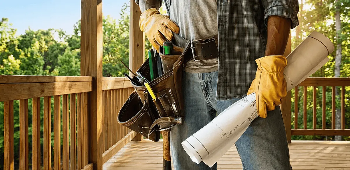 Professional handyman with tool belt ready for home repairs in Chandler, AZ