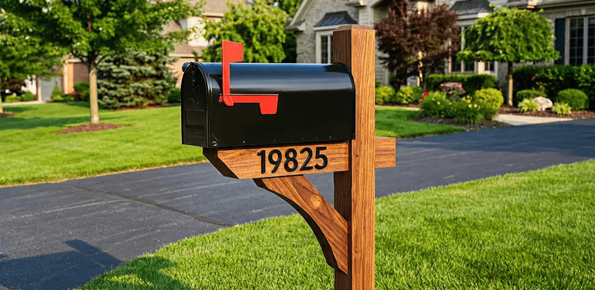 New mailbox installation with post and address number for a home in Chandler, AZ